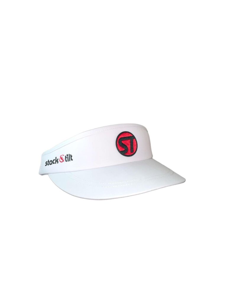 Stack & Tilt Logo Visor "Dot & Wordmark" White - Black/Red