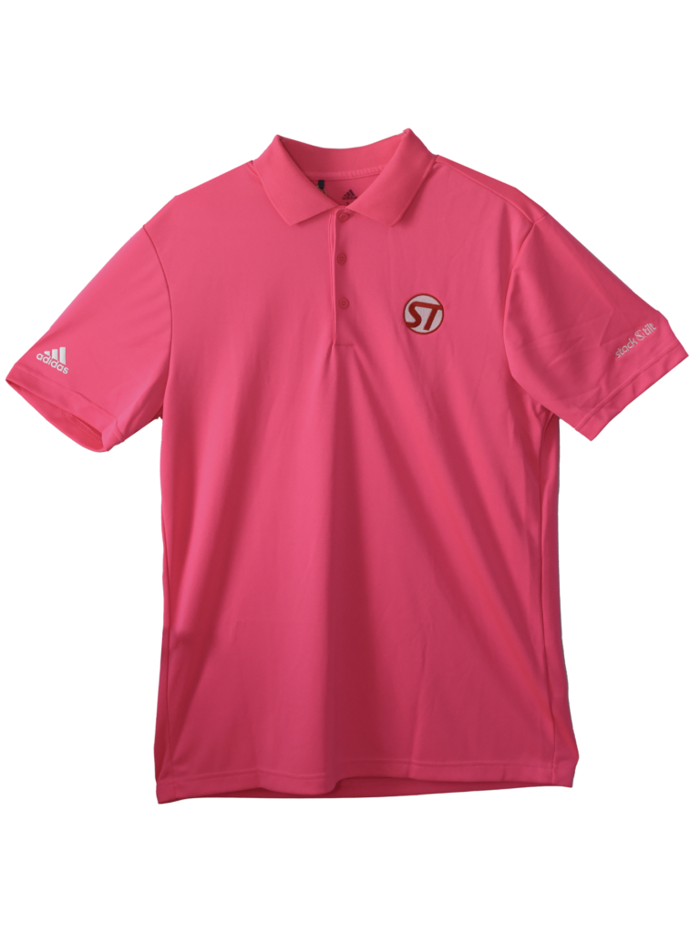 Adidas pink polo on sale shirt